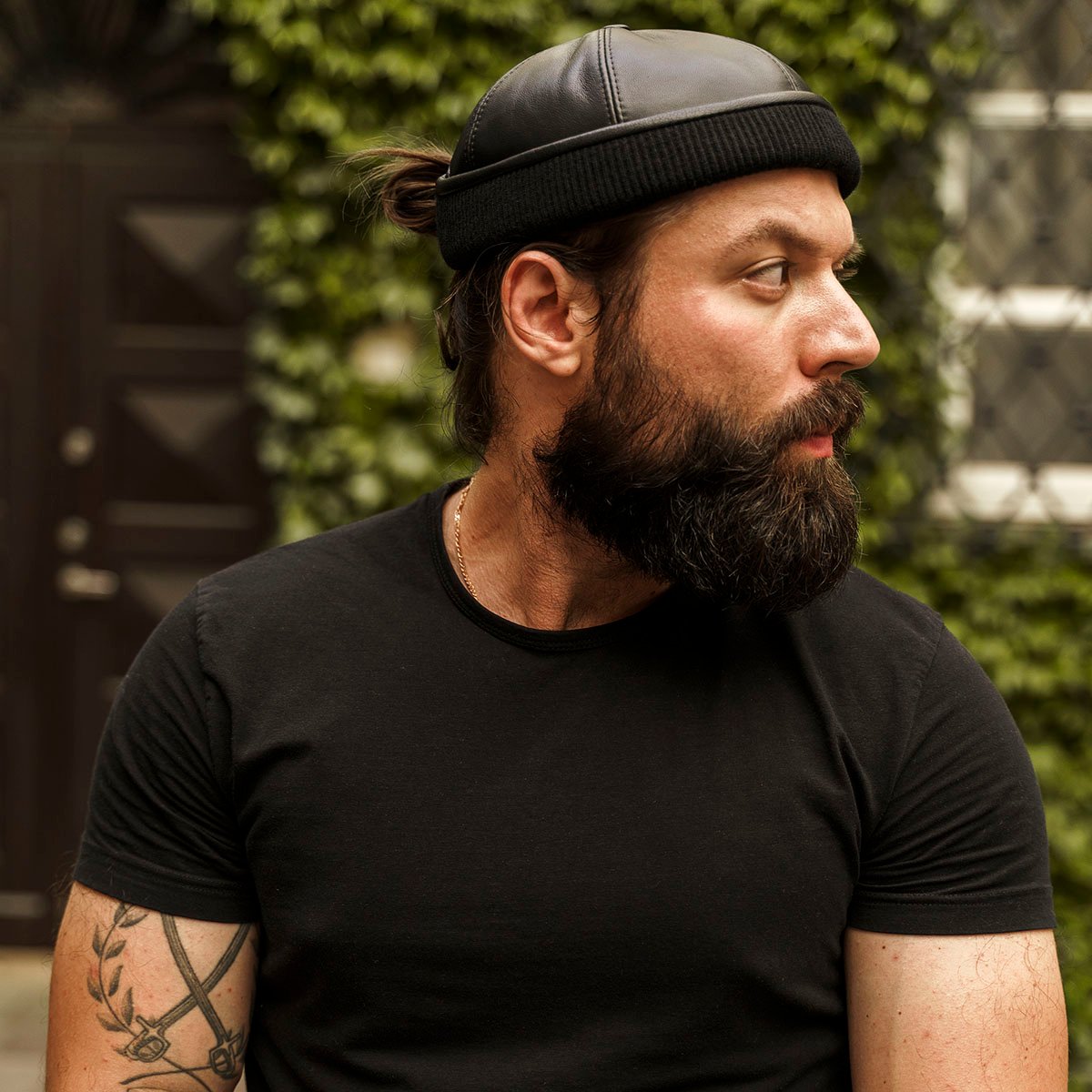 Leather store docker cap